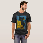 ゴッホの黒猫の人間操作読み物面白グッズ Tシャツ (正面フル)