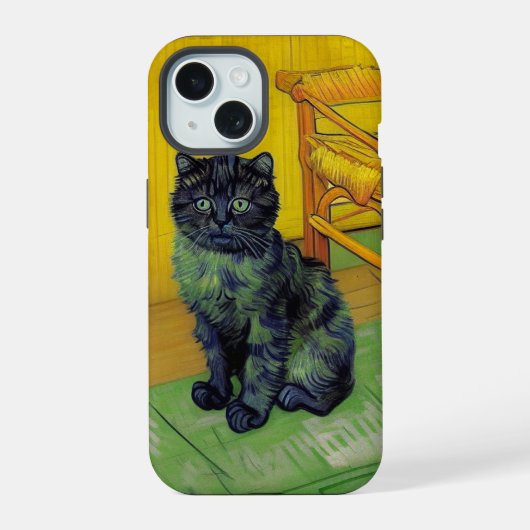 ゴッホの黒猫 iPhone 15ケース (裏面)