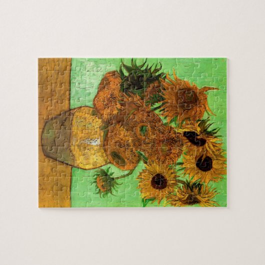 ゴッホの12本のひまわりが入った花瓶 ジグソーパズル (横)