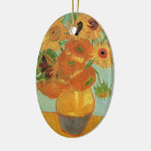ゴッホの12本のひまわりが入った花瓶 セラミックオーナメント (左)