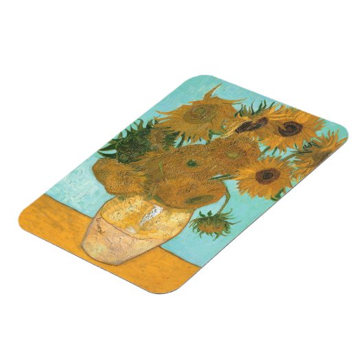 ゴッホの12本のひまわりが入った花瓶 マグネット (左側)