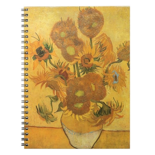 ゴッホの15本のひまわりが入った花瓶 ノートブック (正面)