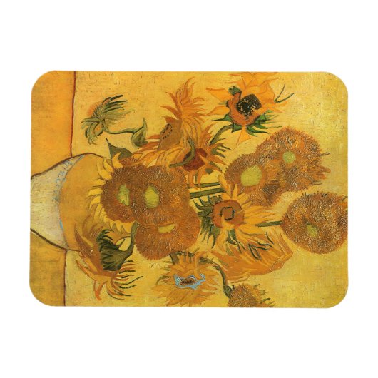 ゴッホの15本のひまわりが入った花瓶 マグネット (横)