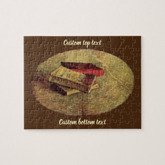 ゴッホの3冊の本のある静物 ジグソーパズル (横)