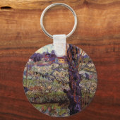 ゴッホの「アルルで咲く果樹園」 キーホルダー (正面)