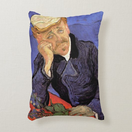 ゴッホの『ガシェ博士の肖像』 アクセントクッション (正面(垂直))