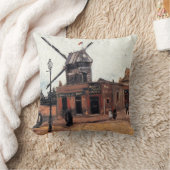 ゴッホの「ガレットの水車」 クッション (ブランケット)