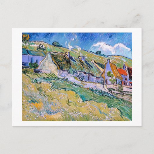 ゴッホの「コテージのグループ」絵画 ポストカード (正面)