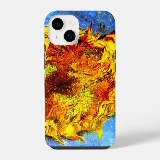 ゴッホの「切り取られたひまわり」 iPhoneケース (裏面)