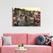 ゴッホの「家々の屋根と裏側」 キャンバスプリント (インサイチュ (リビング))