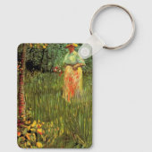 ゴッホの「庭を歩く女」 キーホルダー (裏面)