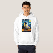 ゴッホの「星の夜」ハロウィン面白いパグ犬TシャツJ パーカ (正面フル)