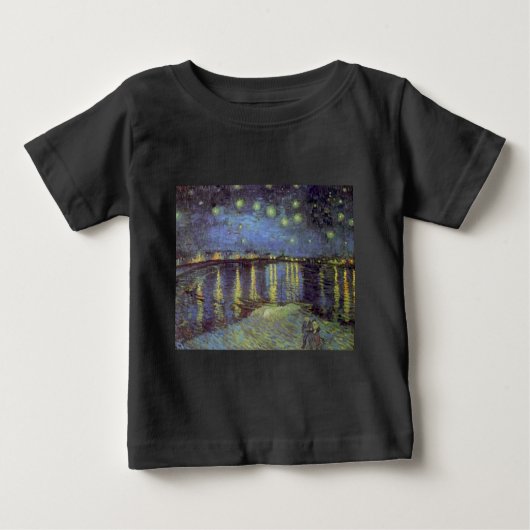 ゴッホの『星の夜』絵画 ベビーTシャツ (正面)