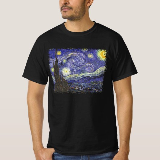 ゴッホの『星の夜』 Tシャツ (正面)