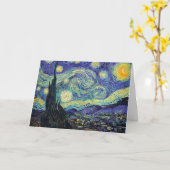 ゴッホの「星夜」青と黄色の絵 カード (黄色い花)