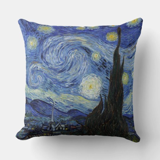 ゴッホの「星月夜」 クッション (正面)