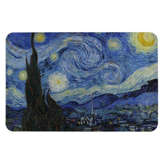 ゴッホの「星月夜」 マグネット (横)