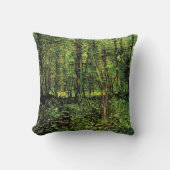 ゴッホの「樹木と下草」 クッション (正面)