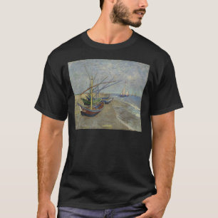 ゴッホの「浜辺の漁船」 Tシャツ