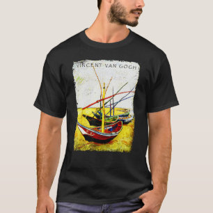 ゴッホの「浜辺の漁船」Tシャツ アート Tシャツ