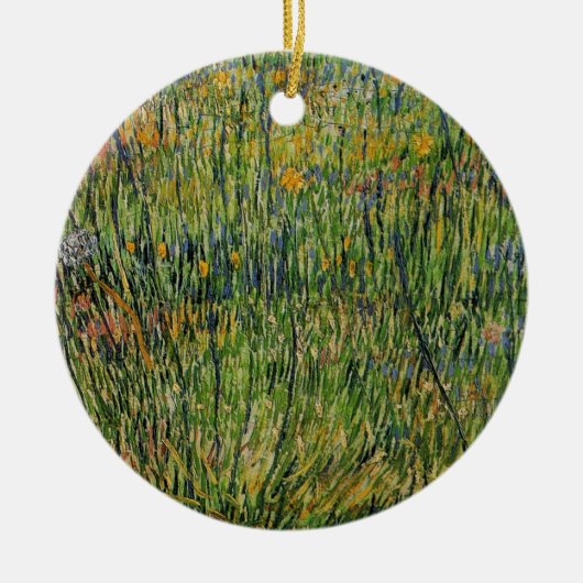 ゴッホの「牧場の花」 セラミックオーナメント (正面)