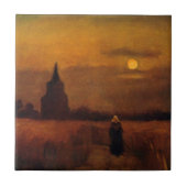 ゴッホの『野原の古塔』 タイル (正面)