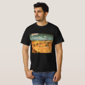 ゴッホの『鎌を持つ麦畑』 Tシャツ (正面フル)