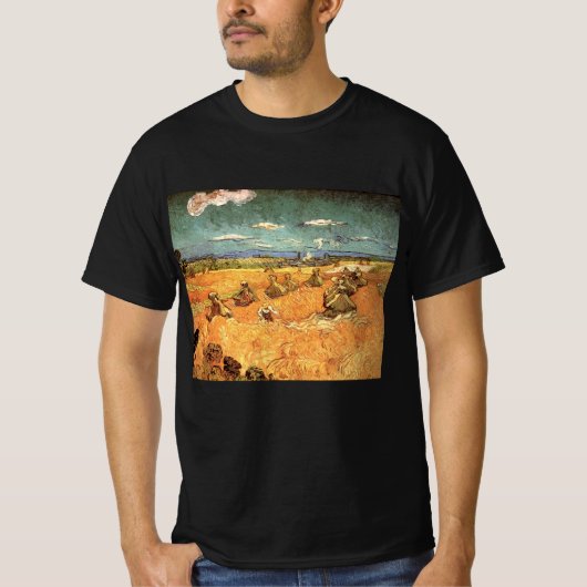 ゴッホの『鎌を持つ麦畑』 Tシャツ (正面)