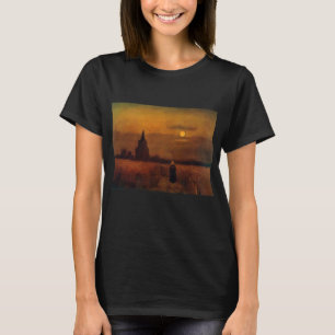 ゴッホの「麦畑の古塔」 Tシャツ