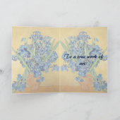 ゴッホはつぼの青の花の芸術の誕生日を絞ります カード (内部)