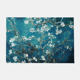 ゴッホ作ダークティール杏の花 玄関マット