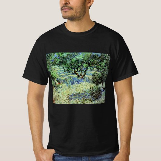 ゴッホ作「オリーブの林」 Tシャツ (正面)