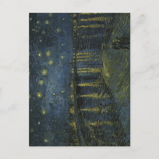 ゴッホ作「ローヌ川のほとりの星月夜」油絵 ポストカード (正面)