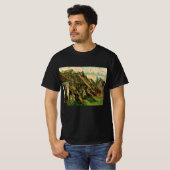 ゴッホ作『藁葺きの砂岩のコテージ』 Tシャツ (正面フル)