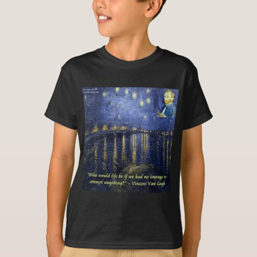 ゴッホ勇気の引用 Tシャツ (正面)