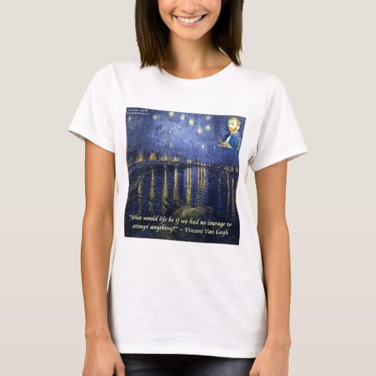 ゴッホ勇気の引用 Tシャツ (正面)
