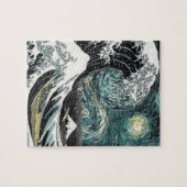 ゴッホ星明かりの夜- Hokusai素晴らしい波 ジグソーパズル (横)