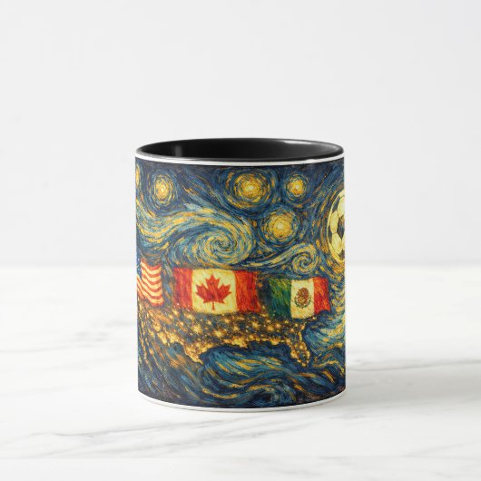 ゴッホ様式の美術壁掛けアート USA MX CA マグカップ (中央)