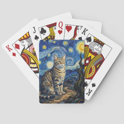 ゴッホ猫の星空 印象派アート トランプ (裏面)