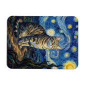 ゴッホ猫の星空 印象派アート マグネット (横)