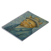 ゴッホ猫の自画像 ビンテージアートのパロディ ノートブック (左側)