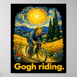 ゴッホ自転車の夜空の芸術家アート ポスター