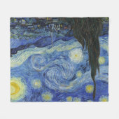 ゴッホ著星明かりの夜 フリースブランケット (正面(横))