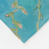 ゴッホ著活気付くアーモンド木 フリースブランケット (角)