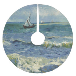 ゴッホ著海景のLesのSaintes Maries de laMer ブラッシュドポリエステルツリースカート