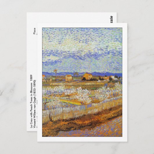 ゴッホ著花のモモ木 ポストカード (正面/裏面)