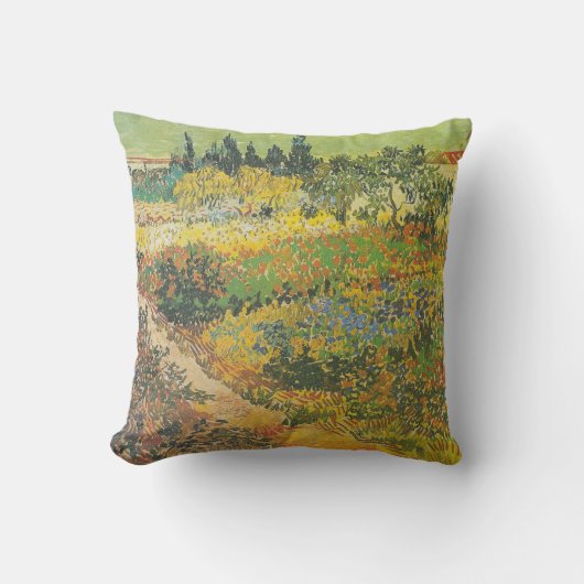 ゴッホ著道(1889年)が付いている花園 クッション (正面)