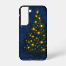 ゴッホ風クリスマスツリー サムスン携帯ケース