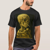 ゴッホ風ユニークなドクロの喫煙デザイン Tシャツ (正面)
