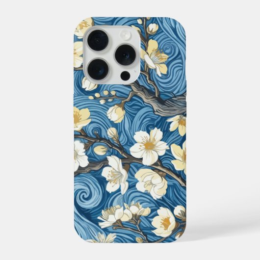 ゴッホ風 杏の花 iPhoneケース (裏面)